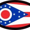 Oval Ohio Flag Sticker