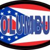 Oval Ohio Flag Columbus Sticker