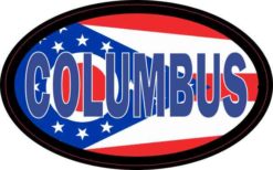 Oval Ohio Flag Columbus Sticker