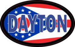 Oval Ohio Flag Dayton Sticker