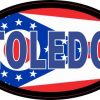 Oval Ohio Flag Toledo Sticker
