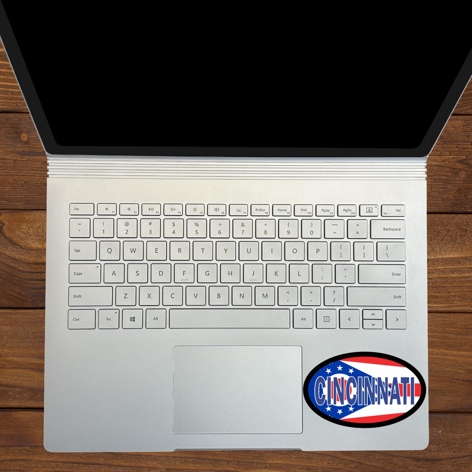 4in x 2.5in Oval Ohio Flag Cincinnati Sticker - Image 4