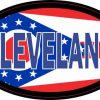 Oval Ohio Flag Cleveland Sticker