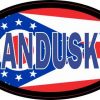 Oval Ohio Flag Sandusky Sticker