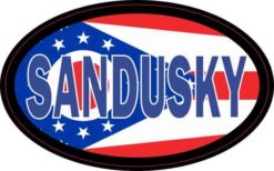 Oval Ohio Flag Sandusky Sticker