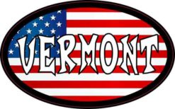 Oval American Flag Vermont Sticker