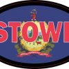 Oval Vermont Flag Stowe Sticker