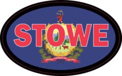 Oval Vermont Flag Stowe Sticker