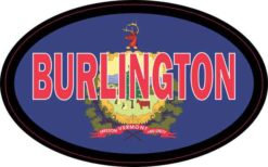 Oval Vermont Flag Burlington Sticker