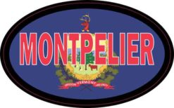 Oval Vermont Flag Montpelier Sticker