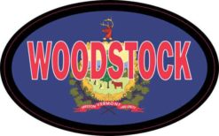 Oval Vermont Flag Woodstock Sticker