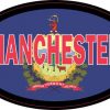 Oval Vermont Flag Manchester Sticker