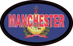 Oval Vermont Flag Manchester Sticker