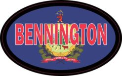 Oval Vermont Flag Bennington Sticker
