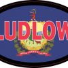 Oval Vermont Flag Ludlow Sticker