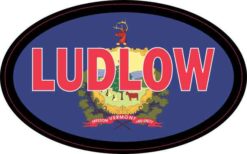 Oval Vermont Flag Ludlow Sticker