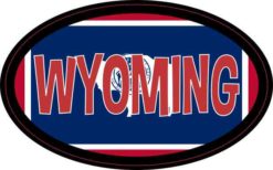 Flag Oval Wyoming Sticker