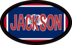 Oval Wyoming Flag Jackson Sticker