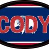 Oval Wyoming Flag Cody Sticker