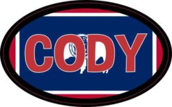 Oval Wyoming Flag Cody Sticker