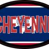 Oval Wyoming Flag Cheyenne Sticker