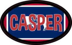 Oval Wyoming Flag Casper Sticker