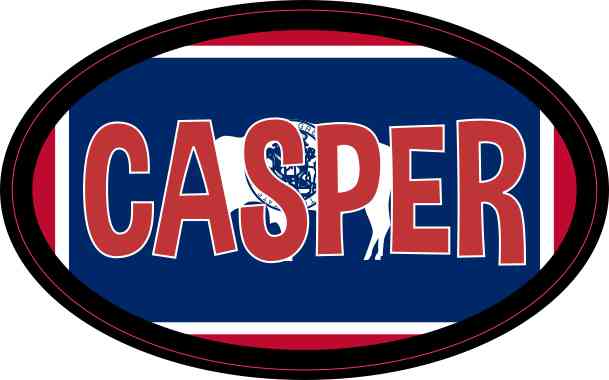 Oval Wyoming Flag Casper Sticker