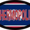 Oval Wyoming Flag Thermopolis Sticker