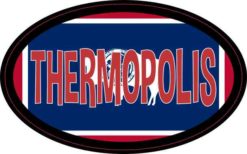 Oval Wyoming Flag Thermopolis Sticker