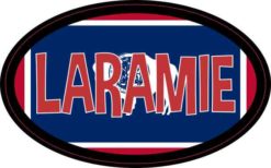 Oval Wyoming Flag Laramie Sticker