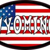 Oval American Flag Wyoming Sticker