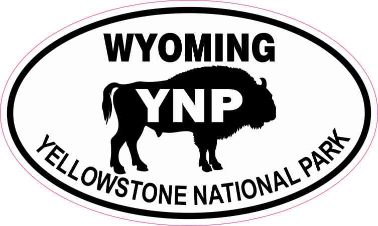 Buffalo Oval Yellowstone National Park Sticker