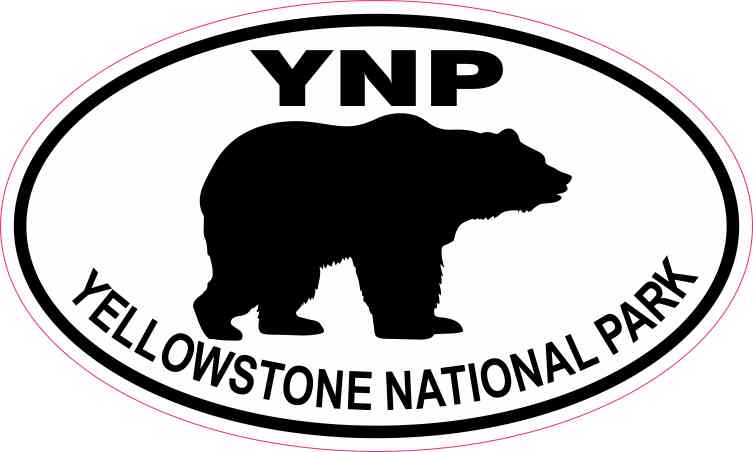Bear Oval Yellowstone National Park Sticker