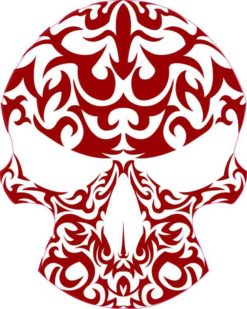 Brick Red Tribal Skull Sticker