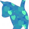 Blue Heart Cat Silhouette Sticker
