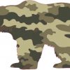 Left Facing Camouflage Bear Sticker