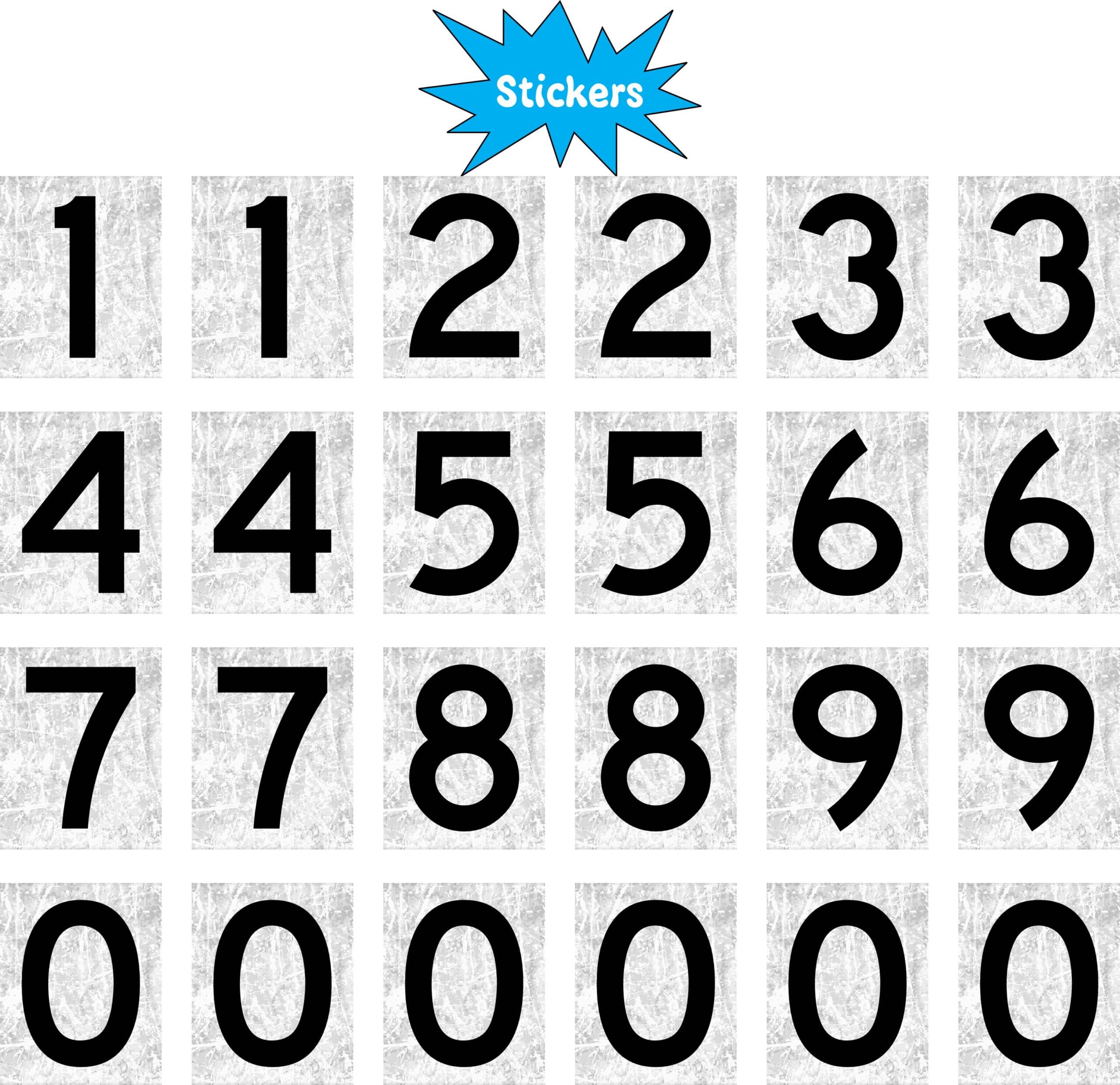 1in x 0.8in Distressed Background Mailbox Number s