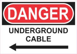 Left Arrow Danger Underground Cable Magnet