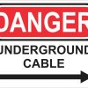 Right Arrow Danger Underground Cable Magnet