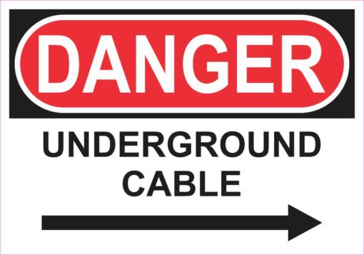 Right Arrow Danger Underground Cable Magnet