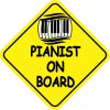 Pianist On Board Sticker