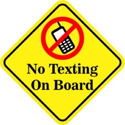 No Texting On Board Sticker