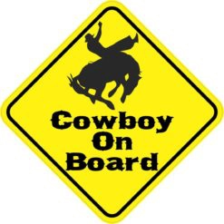 Silhouette Cowboy On Board Sticker