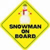 Snowman On Board Magnet