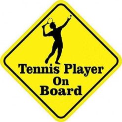 Tennis Player On Board Sticker