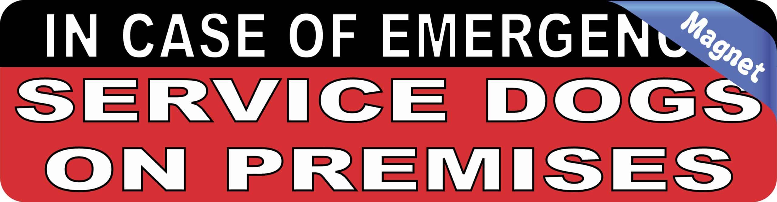 8in x 2in Service Dogs On Premises Magnet