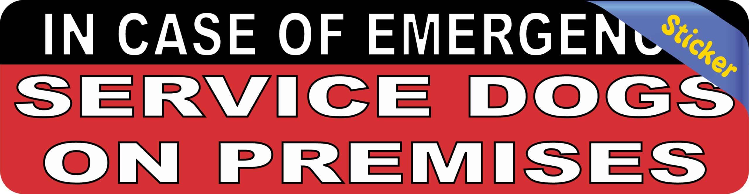 8in x 2in Service Dogs On Premises Sticker