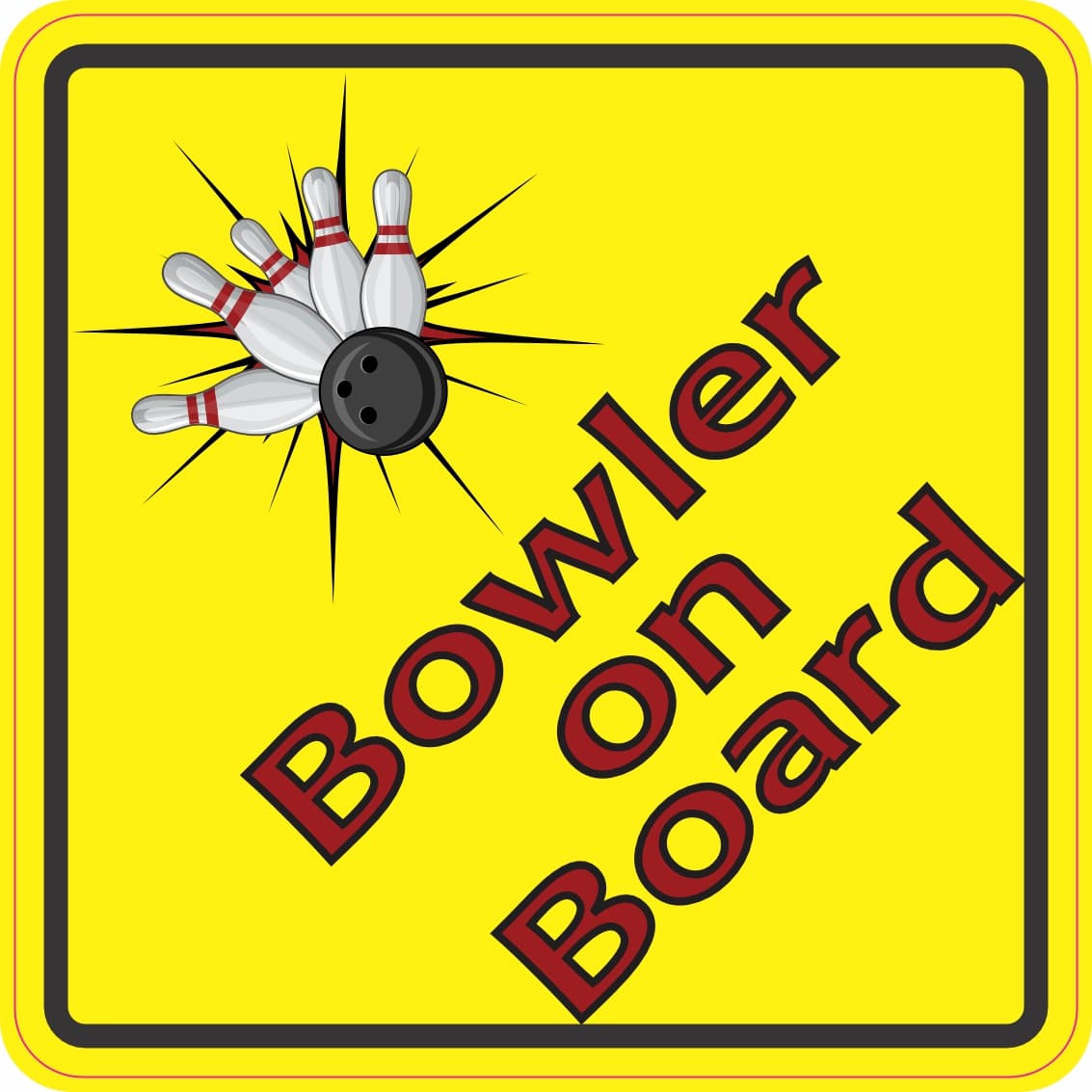 5in x 5in Bowler on Board Magnet