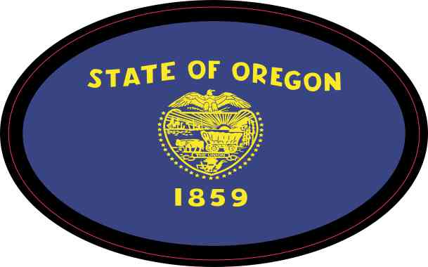 Oval Oregon Flag Sticker