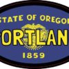 Oval Oregon Flag Portland Sticker